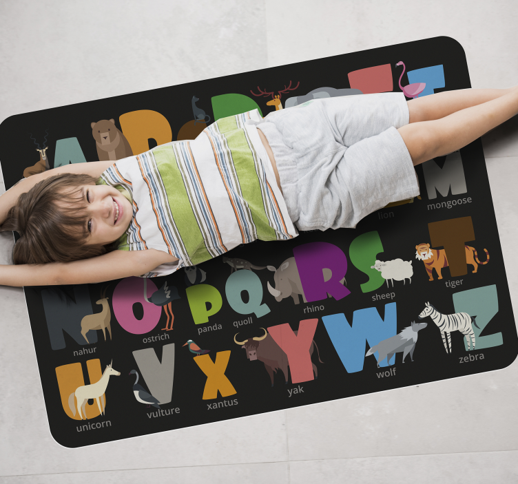 Animal Alphabet EN vinyl alphabet rug - TenStickers