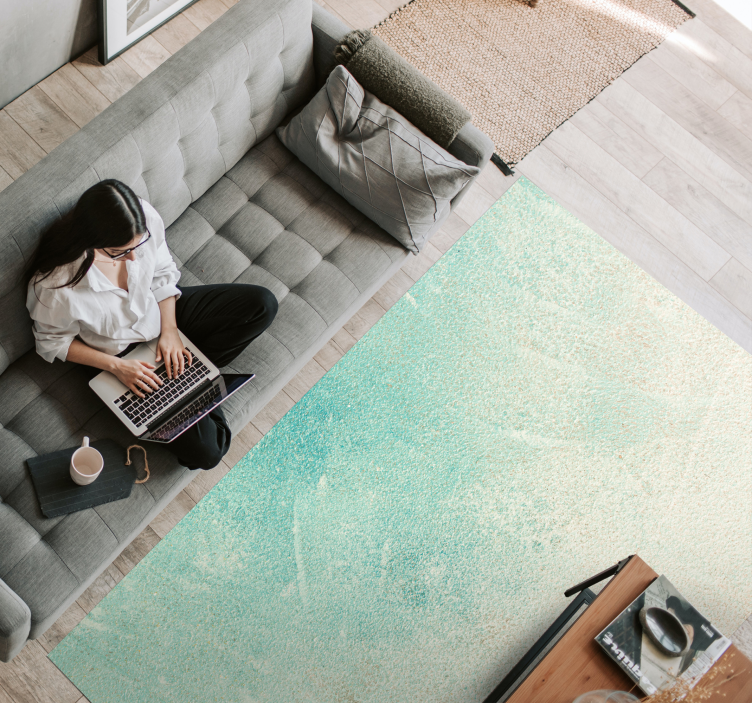 Aqua Textured Surface textured vinyl rug - TenStickers