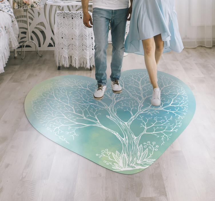 Arboreal Heart Shape nature vinyl rug - TenStickers