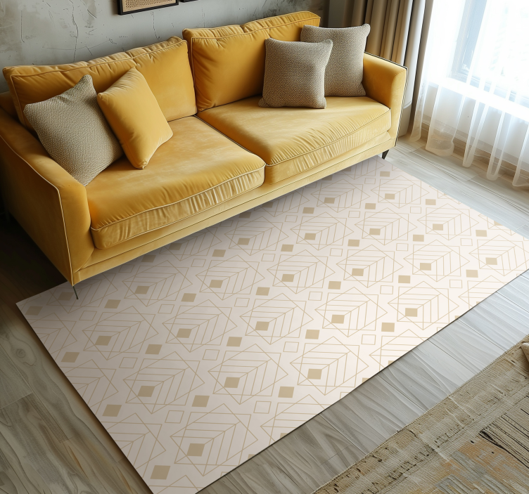 Art déco pattern beige vinyl rug - TenStickers