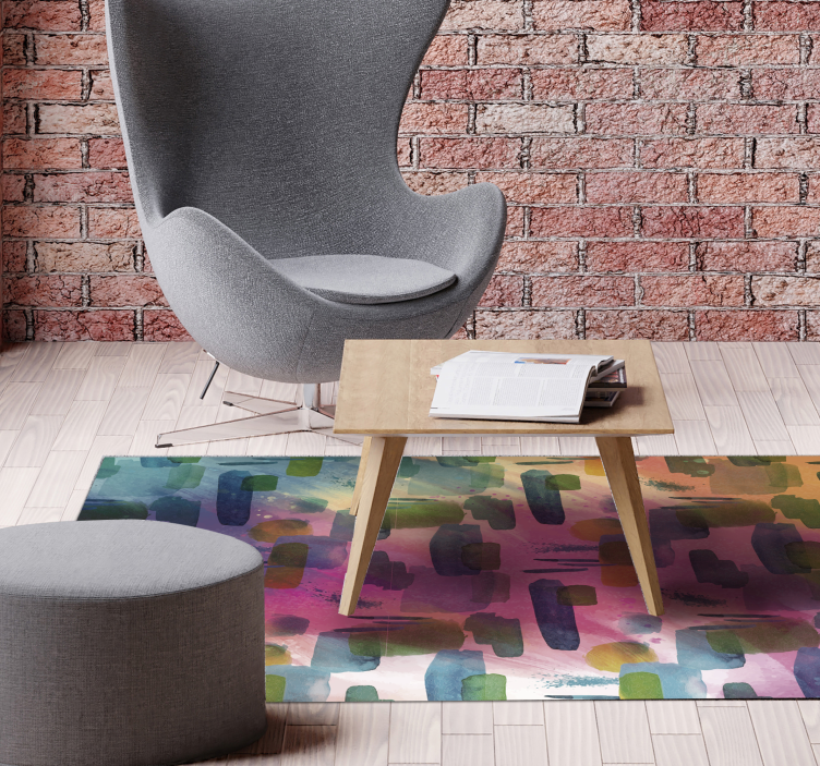 Artistic Color Segments living room vinyl rug - TenStickers