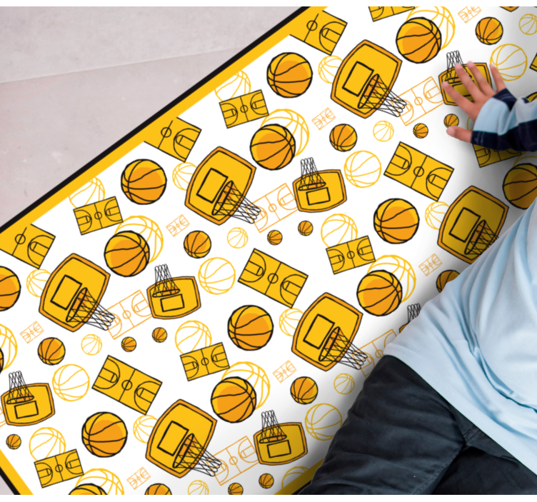 Basketball Fun teen vinyl rug - TenStickers