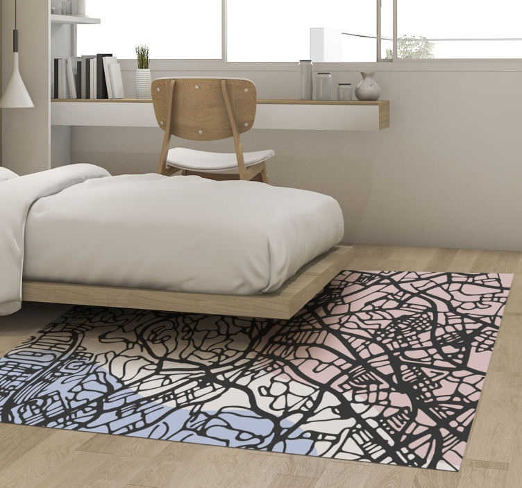 Beige Kuala Lumpur world map rug - TenStickers