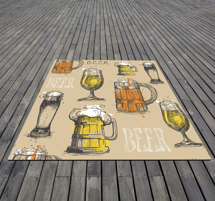 Beverage Illustrations custom rug - TenStickers