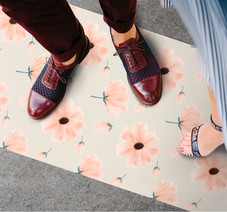 Big flowers aquarella  floral rug - TenStickers