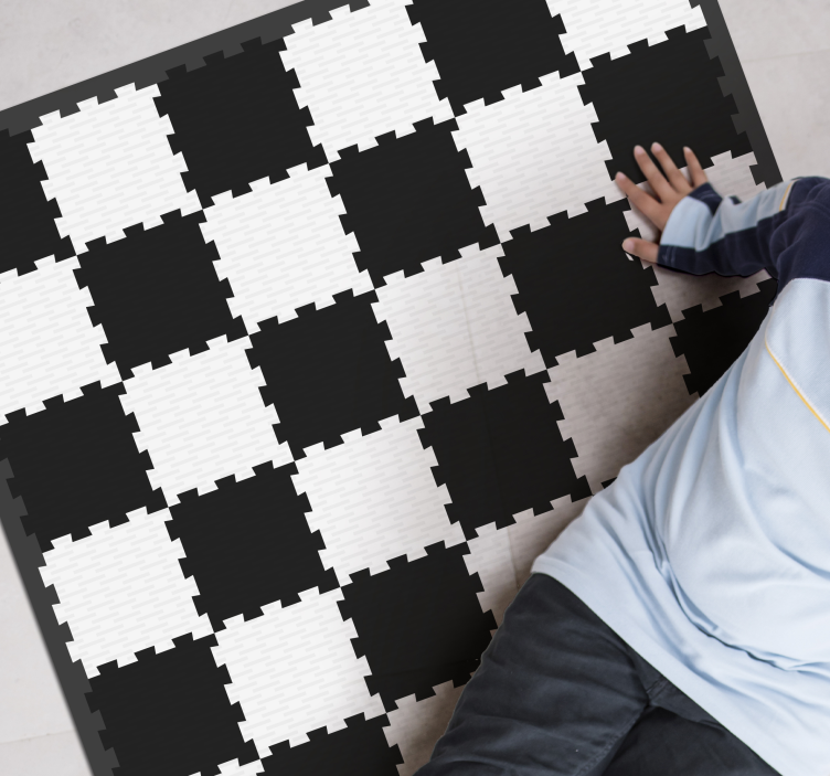 Checkerboard design geometric vinyl rug - TenStickers