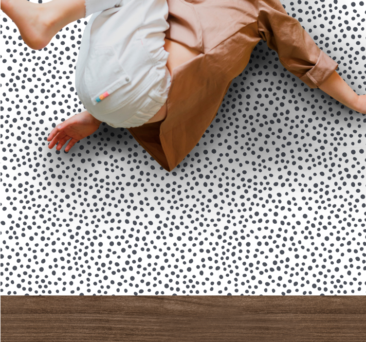 Black Dot Motif kids vinyl rug - TenStickers
