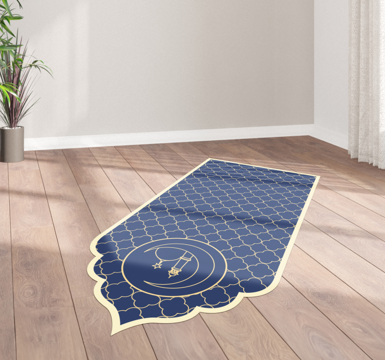 blue pattern blue rug - TenStickers