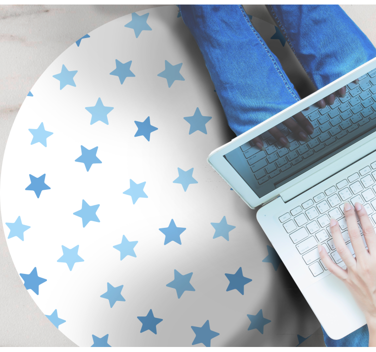 blue patterns bedroom rug - TenStickers