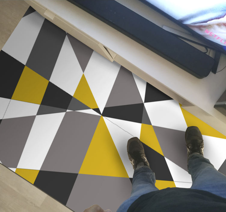 Bold Triangular Patterns geometric vinyl rug - TenStickers