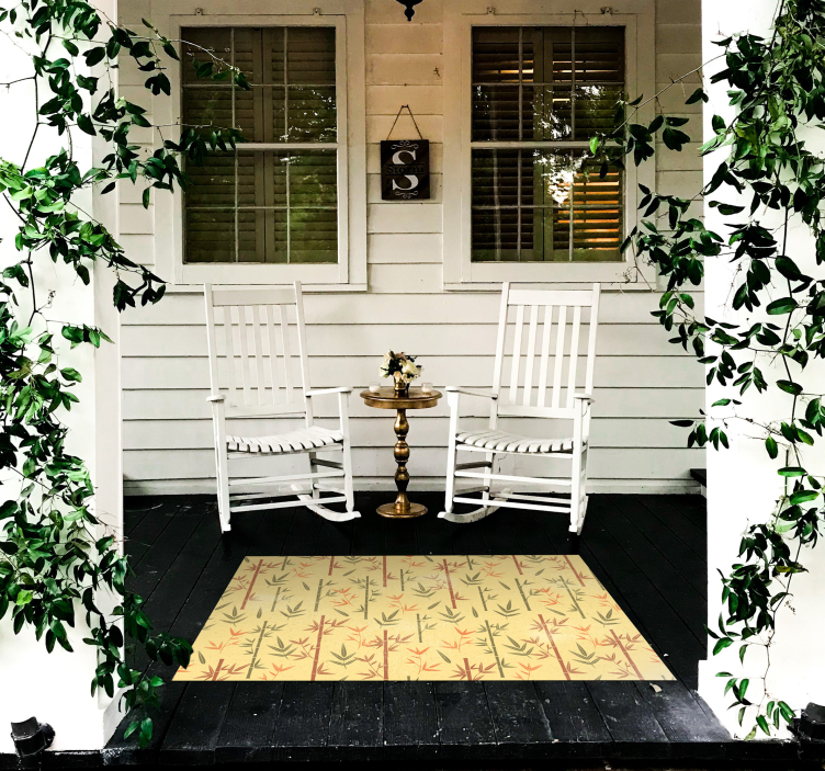 Botanical Bamboo floral vinyl rug - TenStickers