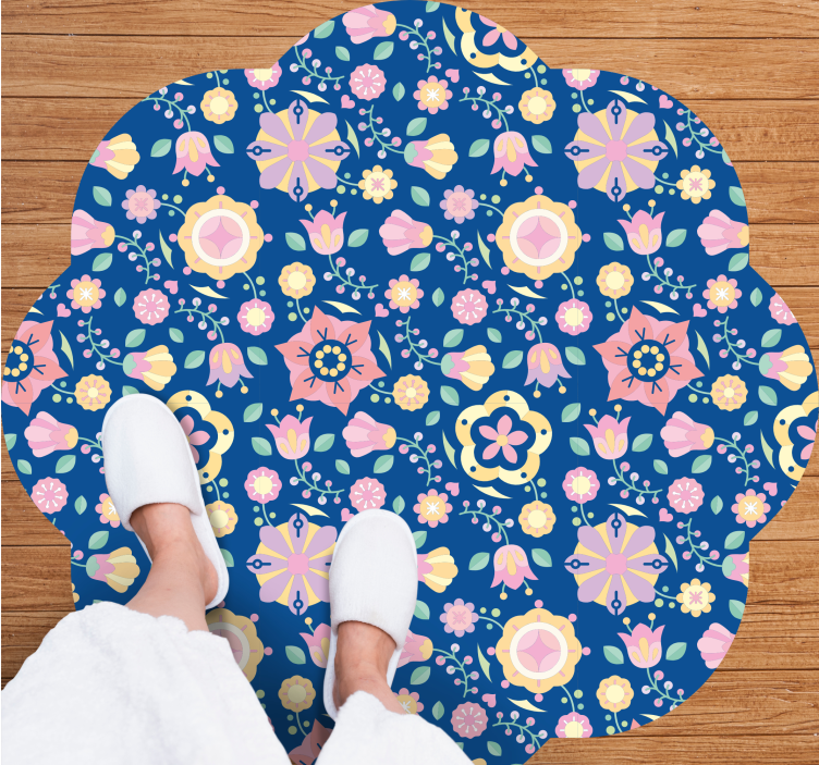 Botanical Bliss floral vinyl rug - TenStickers
