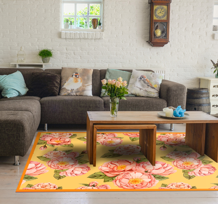 Botanical Flourishing Elegance floral vinyl rug - TenStickers