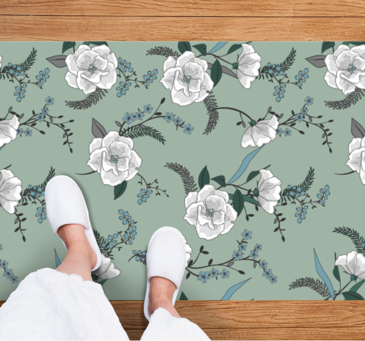 Botanical Concept floral vinyl rug - TenStickers