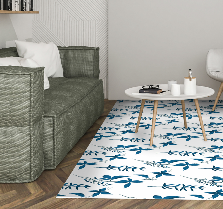 Botanic Motif floral vinyl rug - TenStickers