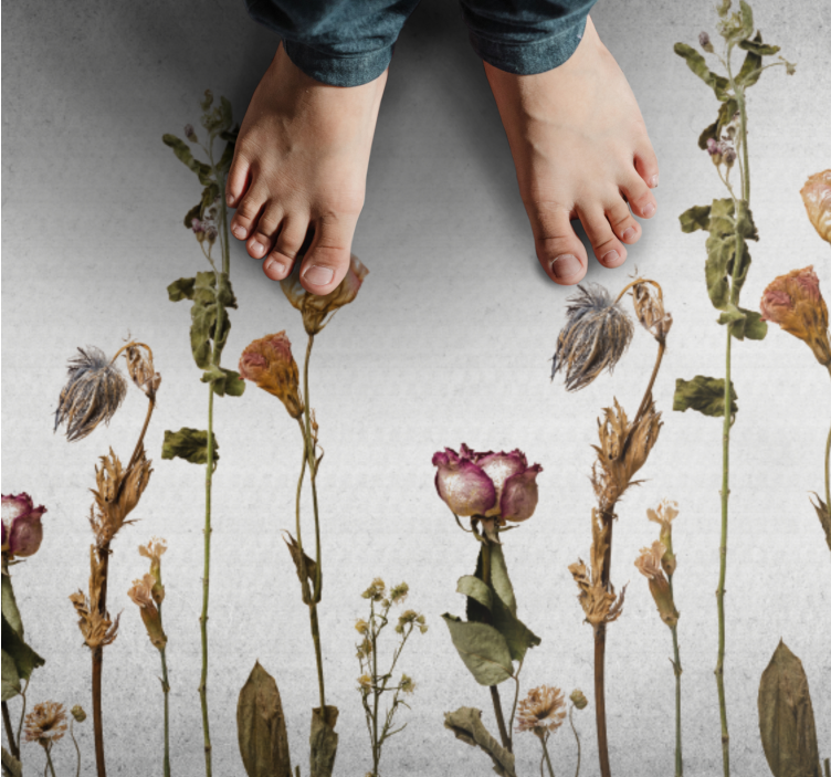 Botanical Imagery floral vinyl rug - TenStickers