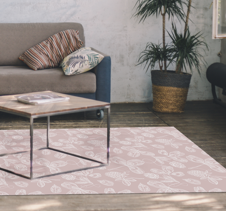 Botanical Sketches floral vinyl rug - TenStickers