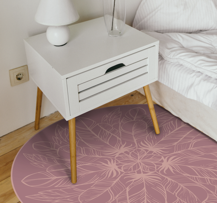 Botanical Symmetry floral vinyl rug - TenStickers