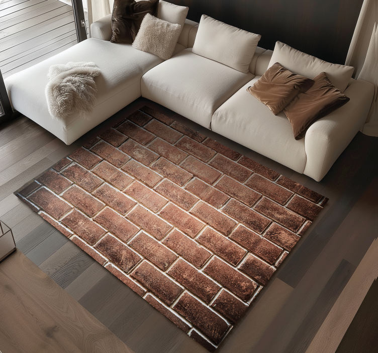 Brick Illusion living room vinyl rug - TenStickers