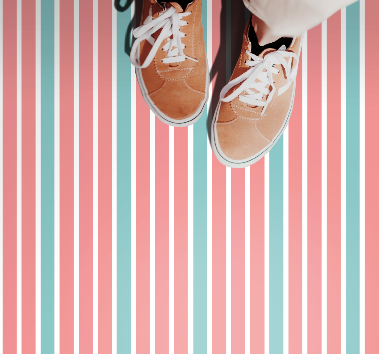 Bright striped print striped vinyl rug - TenStickers