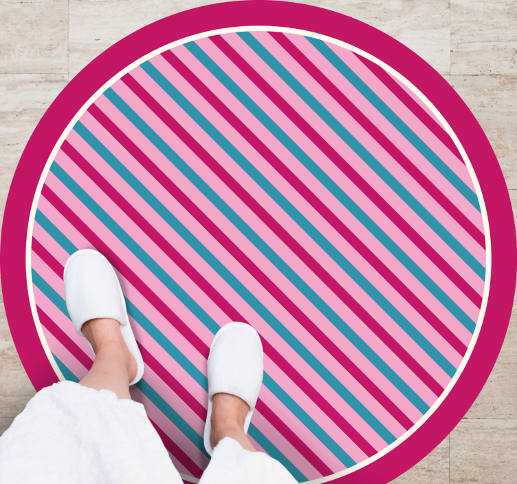 Bright striped style striped vinyl rug - TenStickers