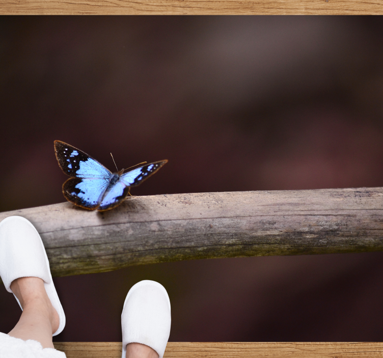 Butterfly on Branch nature vinyl rug - TenStickers