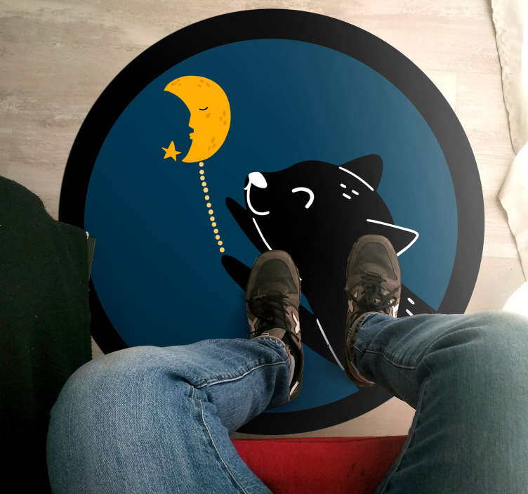 Cat and a moon animal rug - TenStickers