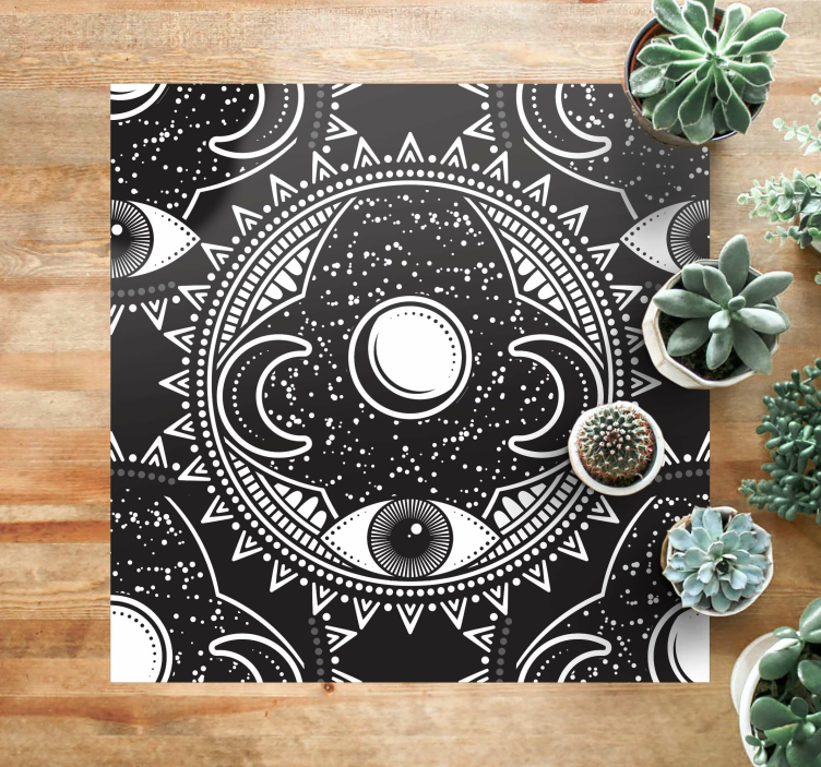 Celestial Mandala Pattern mandala vinyl rug - TenStickers
