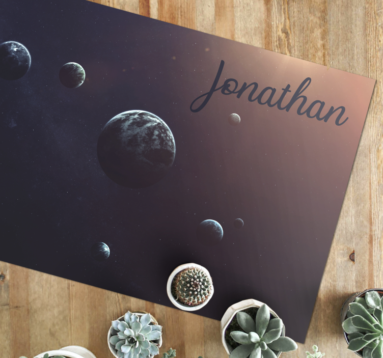 Celestial design with name teen vinyl rug - TenStickers