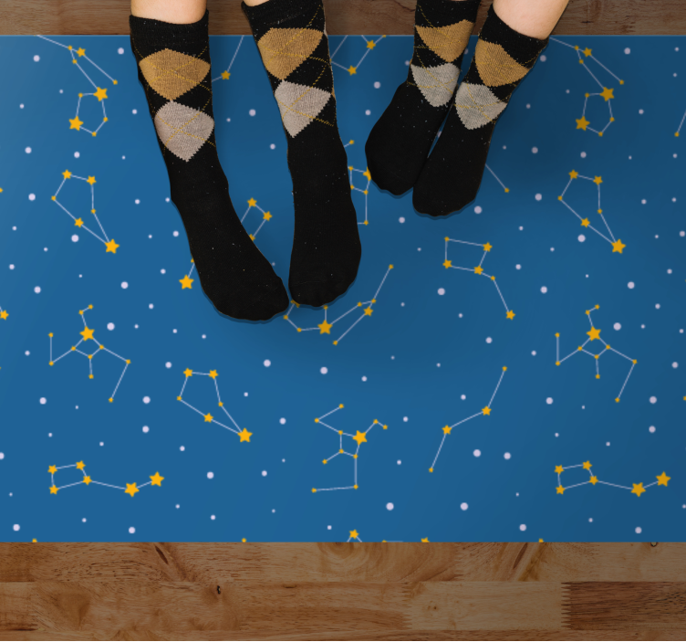 Celestial Night Sky star vinyl rug - TenStickers