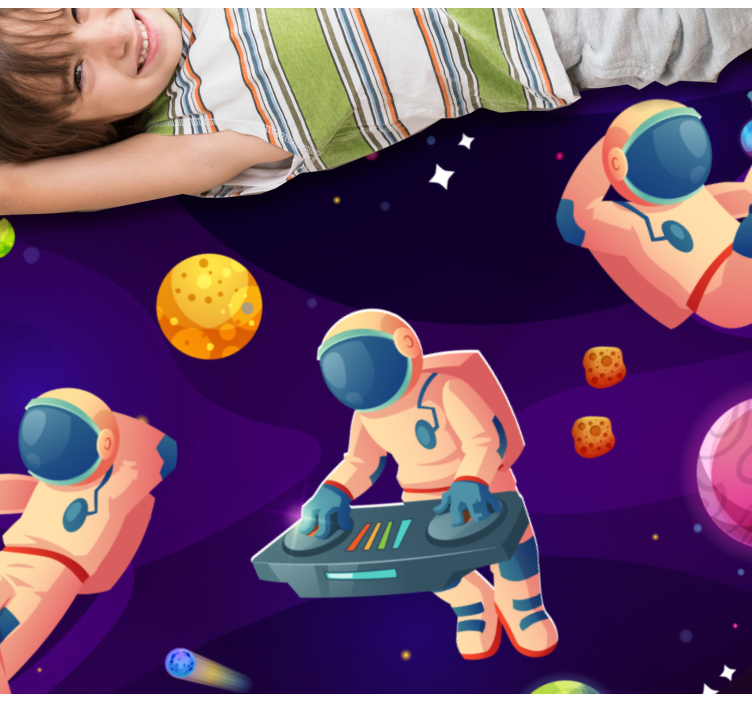 Astronaut party design star vinyl rug - TenStickers