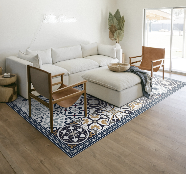 Cement patterns tile vinyl carpet - TenStickers