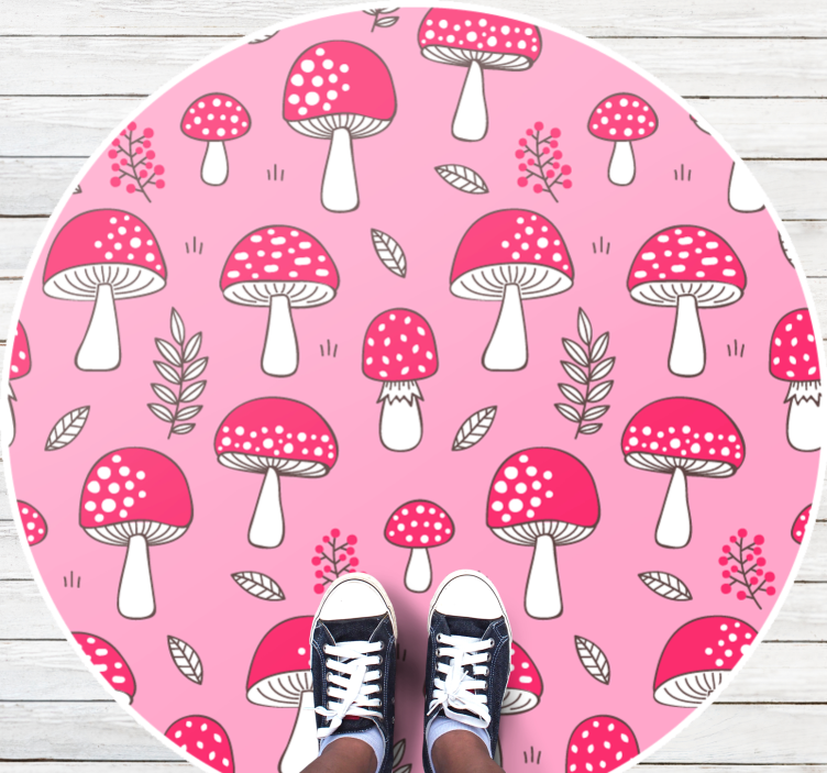 Charming Mushroom Illustration kitchen vinyl rug - TenStickers