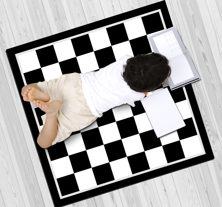 Checkerboard Pattern geometric vinyl rug - TenStickers