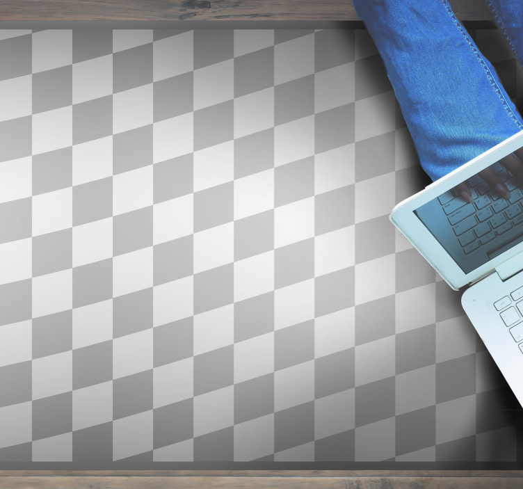 Checkered Arrangement tile vinyl rug - TenStickers
