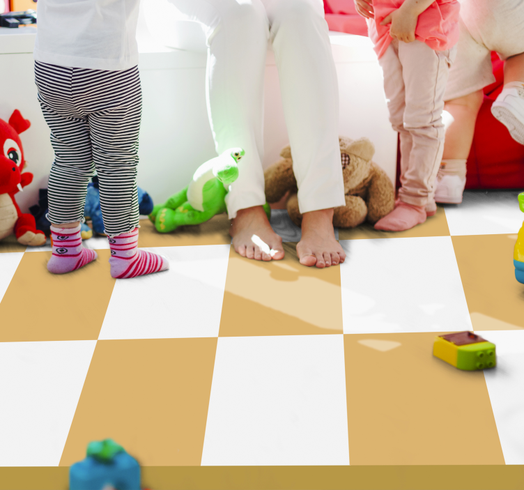 Checkered pathway kids vinyl rug - TenStickers