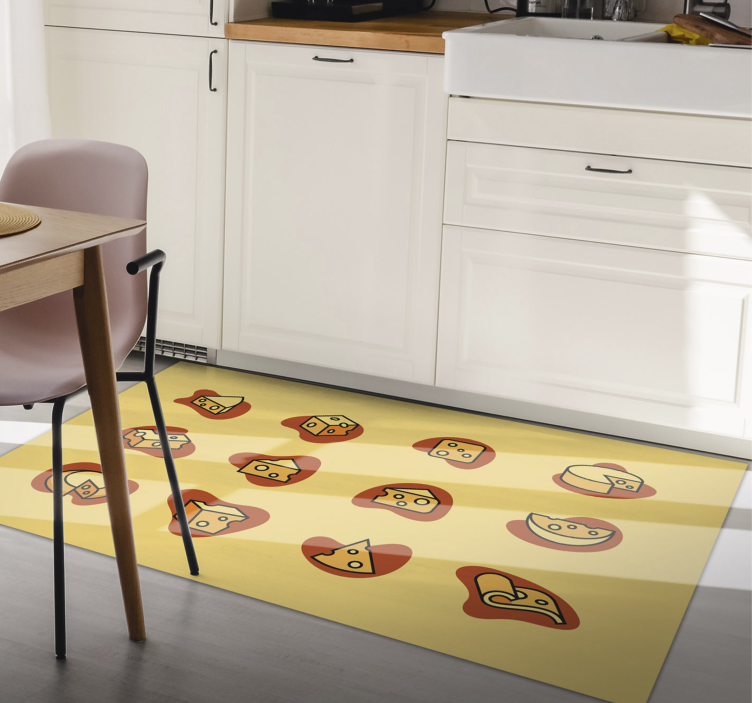 Cheerful Cheese kids vinyl rug - TenStickers