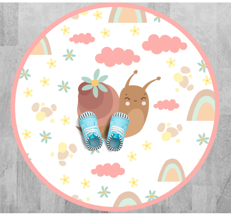 Cheerful Snail Illustration nursery vinyl rug - TenStickers