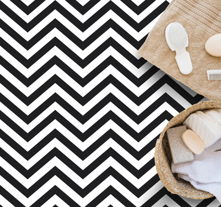 Chevron Stripe Styles striped vinyl rug - TenStickers