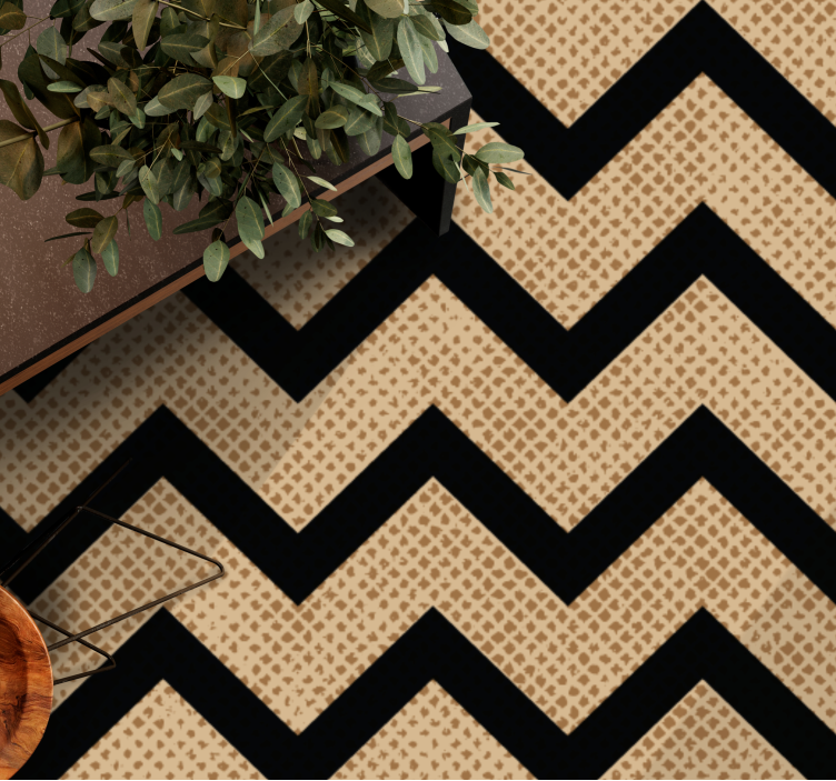 Chevron Textured geometric vinyl rug - TenStickers