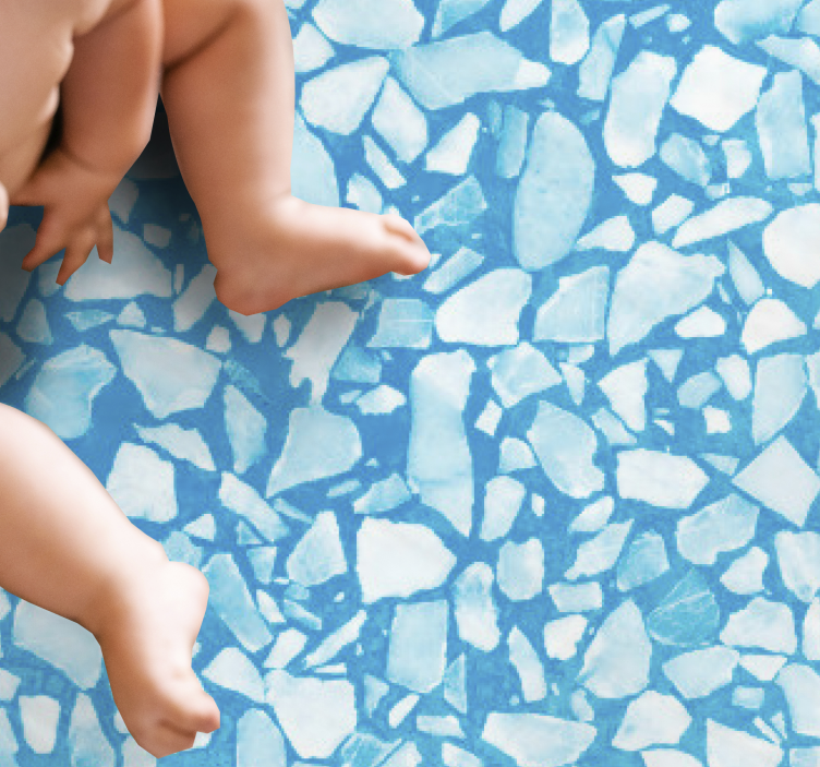 Chill Azure Mosaic stone effect vinyl rug - TenStickers