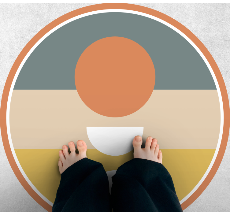 Circular Colour Harmony minimal vinyl rug - TenStickers
