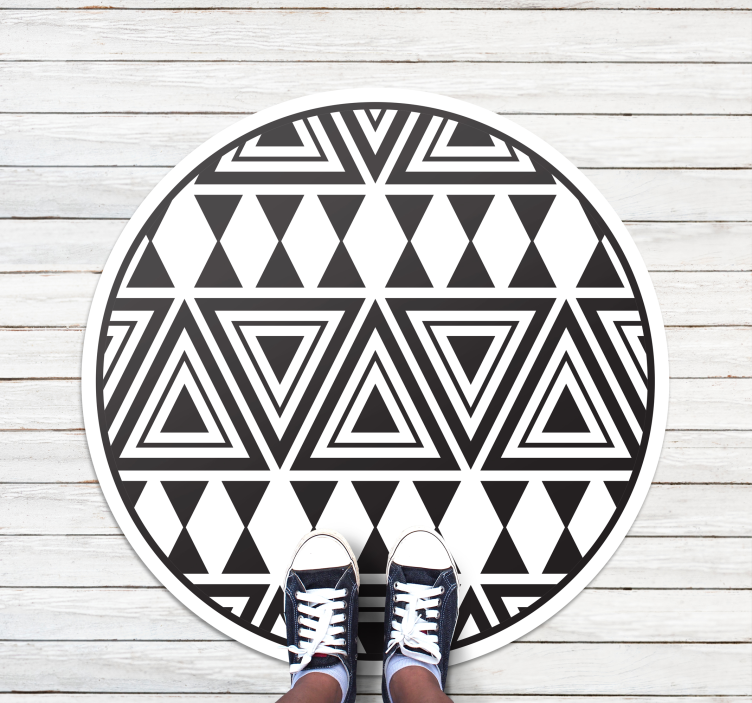 Circular Tribal Patterns geometric vinyl rug - TenStickers