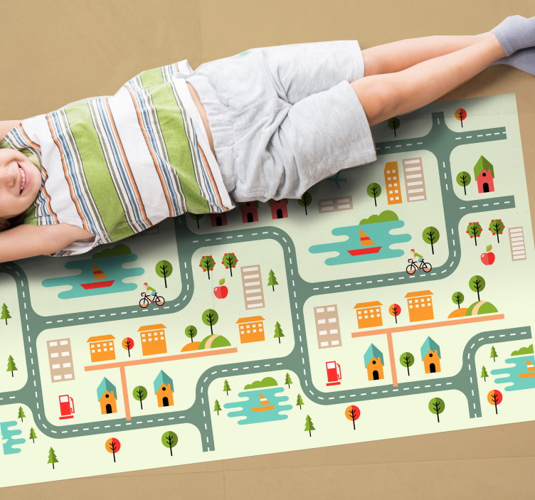 City Roads Playtime kids vinyl rug - TenStickers