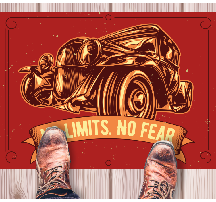 Classic car illustration custom rug - TenStickers