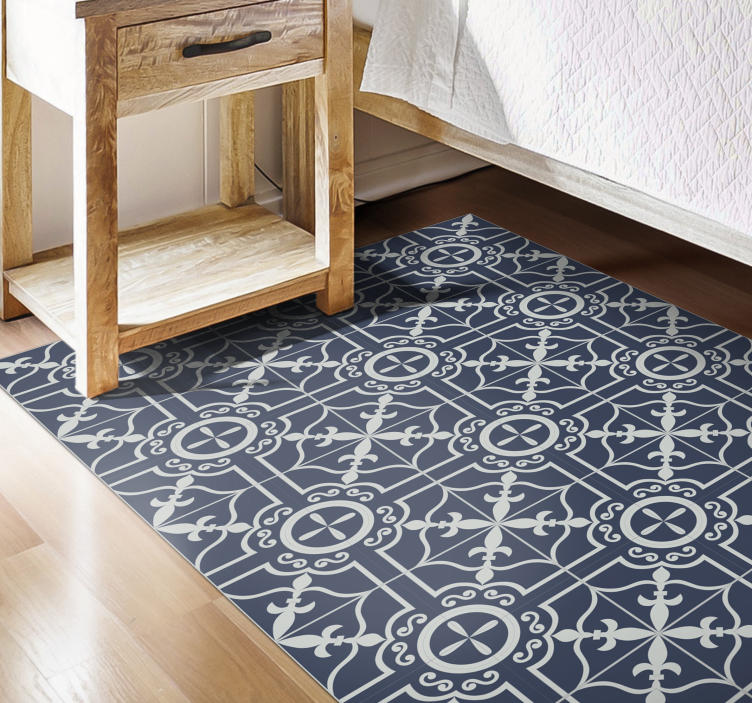 Classic tiles pattern bedroom vinyl rug - TenStickers