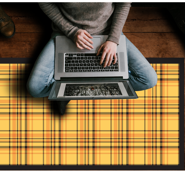 Classic Plaid Pattern striped vinyl rug - TenStickers