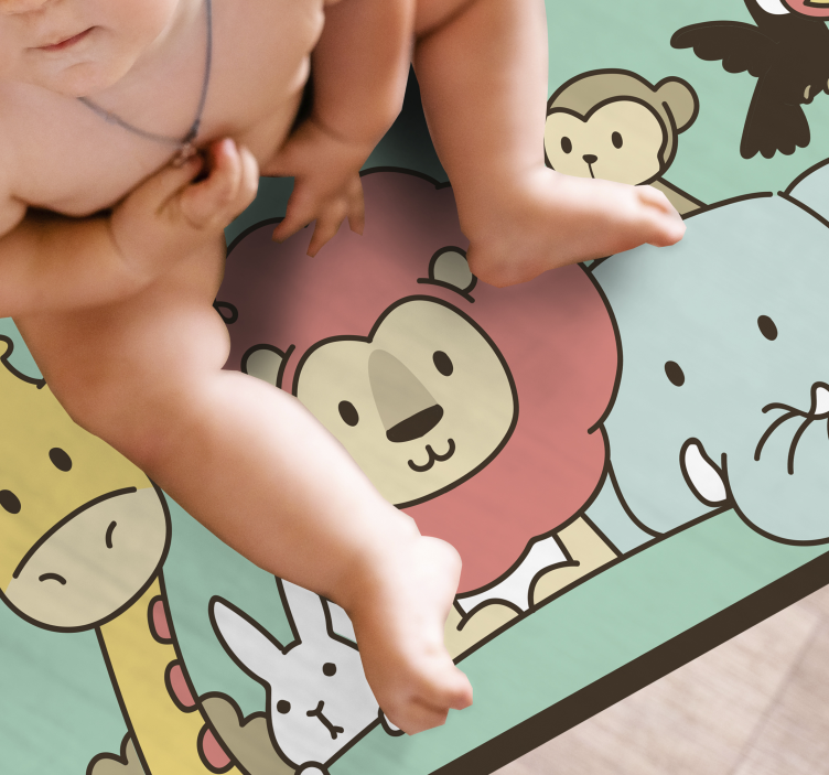 Jungle friends animals kids vinyl rug - TenStickers