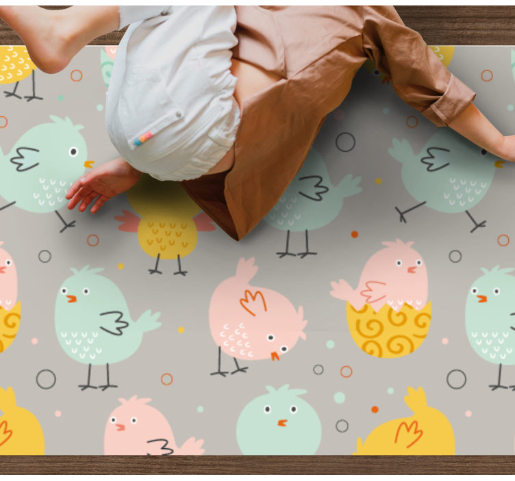 Colorful Bird Characters kids vinyl rug - TenStickers