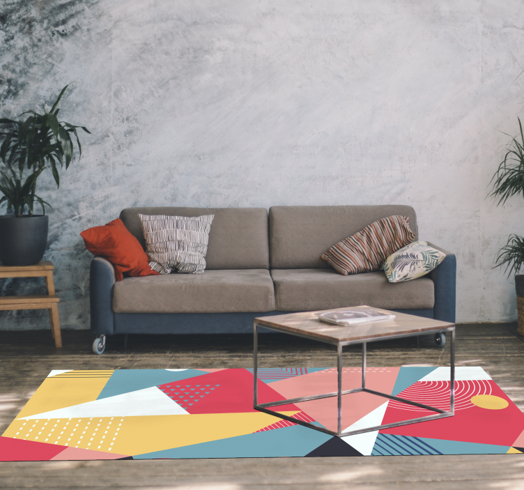 Colorful Geometric Composition geometric vinyl rug - TenStickers